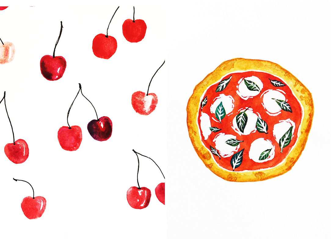 Watercolor Food Illustration