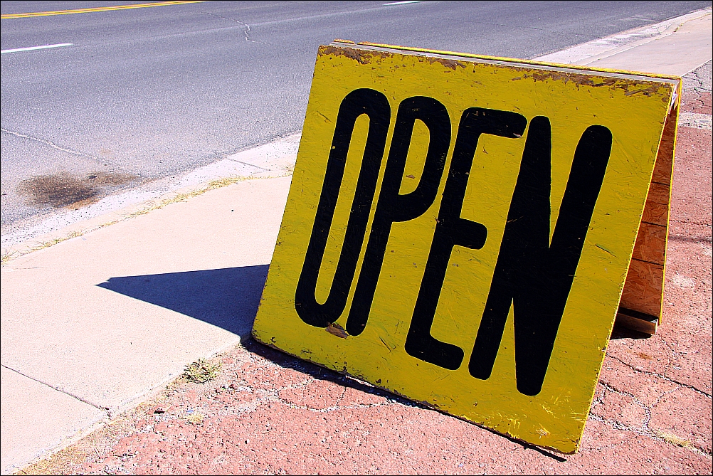 open open open sign