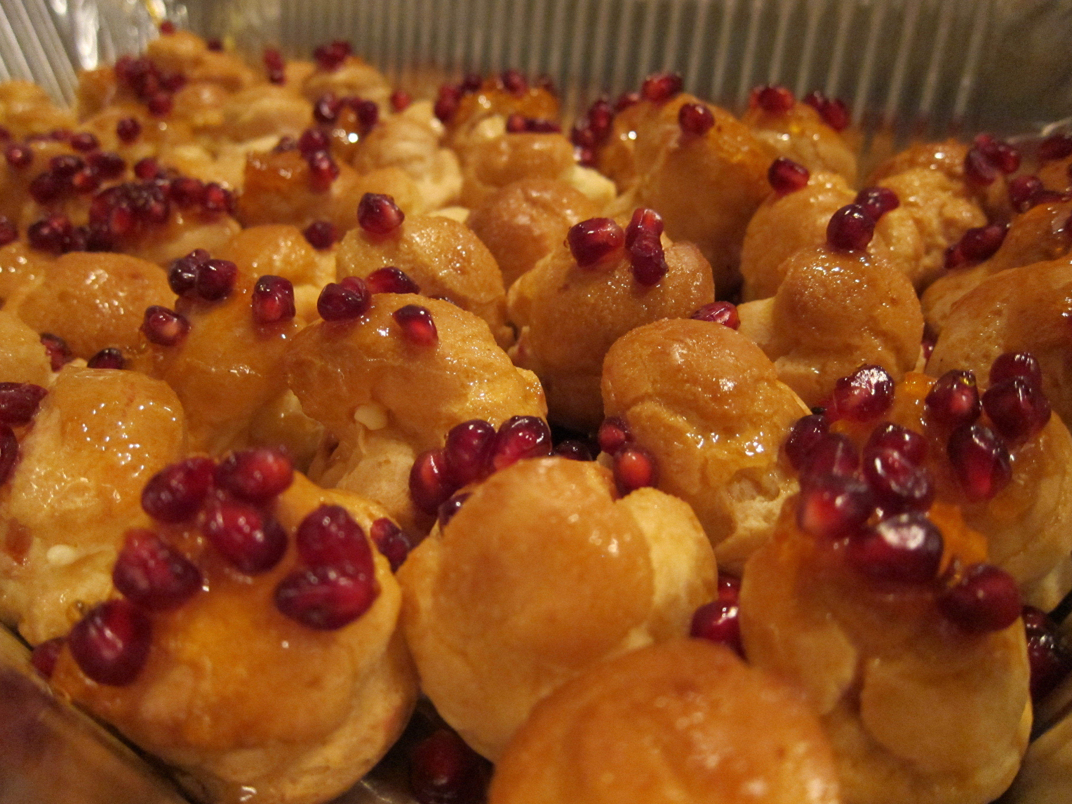 Cream Puffs w/ delicious, delicious pomegranate seeds