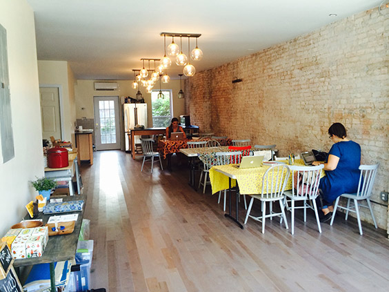 Co-working at St. Lydia's in Gowanus